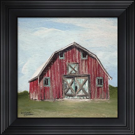 Framed Red Barn Print