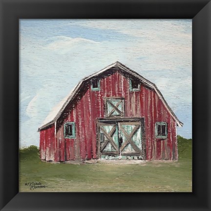 Framed Red Barn Print