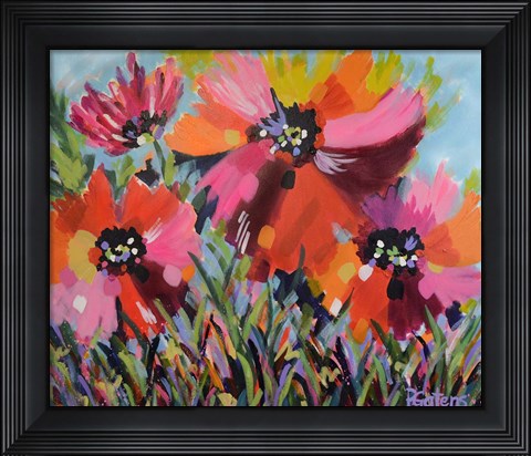 Framed Red Poppy Field Print