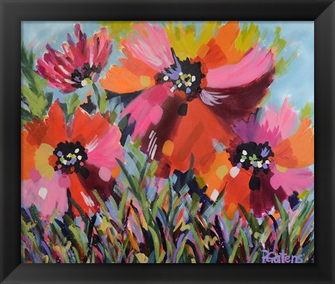 Framed Red Poppy Field Print