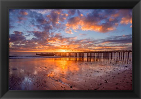 Framed Cement Ship Sunset Print