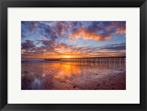 Framed Cement Ship Sunset Print