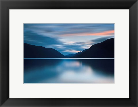 Framed Lake Crescent Dusk Print