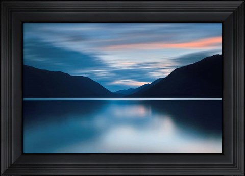 Framed Lake Crescent Dusk Print