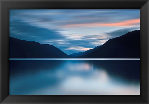 Framed Lake Crescent Dusk Print