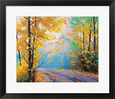 Framed Misty Autumn Day Print