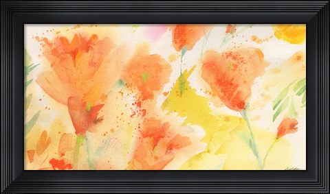 Framed Windblown Poppies #1 Print
