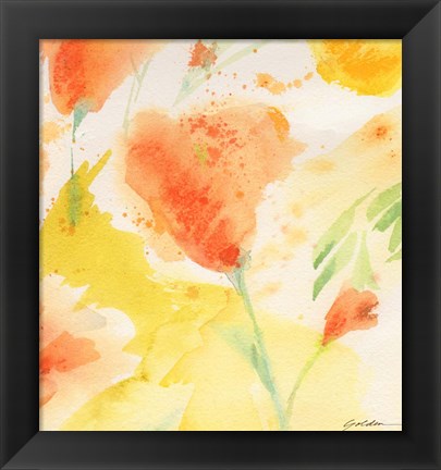 Framed Windblown Poppies #3 Print