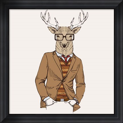 Framed Deer-man 1 Print