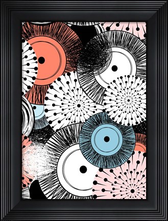 Framed Flowers and Design Print