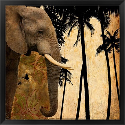 Framed Mighty Elephant 1 Print