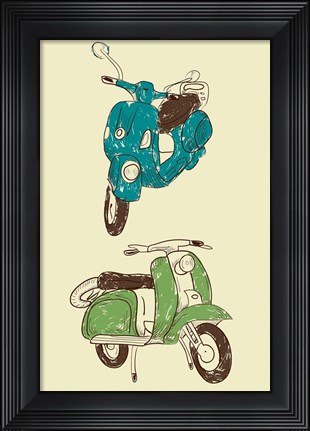 Framed Scooter I Print