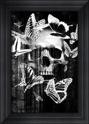 Framed Skull Butterfly Crown Print