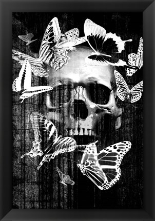 Framed Skull Butterfly Crown Print