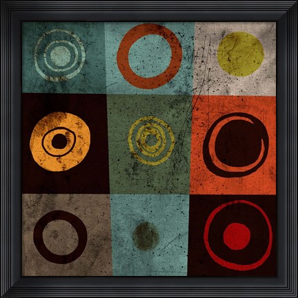 Framed Tiles Circles Print