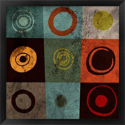 Framed Tiles Circles Print