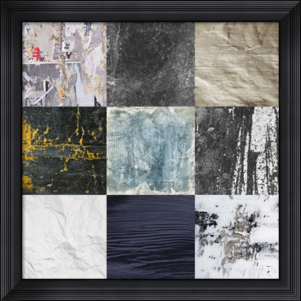 Framed Tiles Decor Blue Notes 1 Print