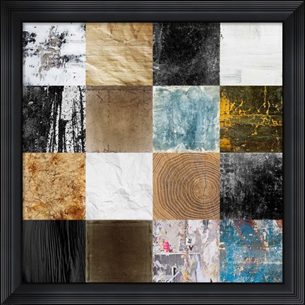 Framed Tiles Decor Blue Notes 2 Print