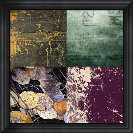 Framed Tiles Decor Green Notes Print
