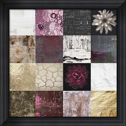 Framed Tiles Decor Purple Notes Print