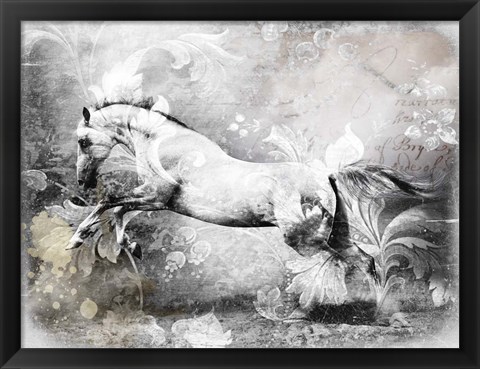 Framed White Horse Print