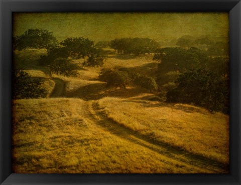 Framed Ranch Road and Oak Savannah Print