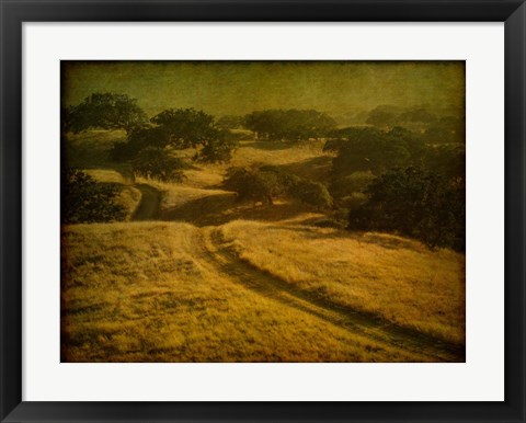 Framed Ranch Road and Oak Savannah Print