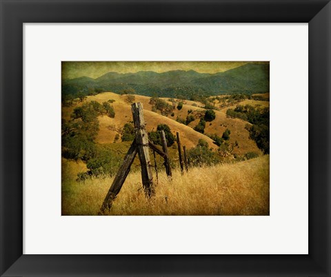 Framed Weathered Ranch Fence Print