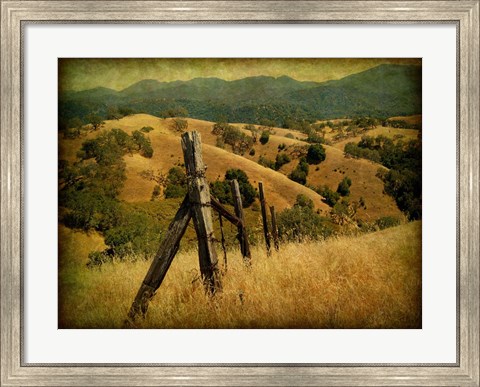 Framed Weathered Ranch Fence Print