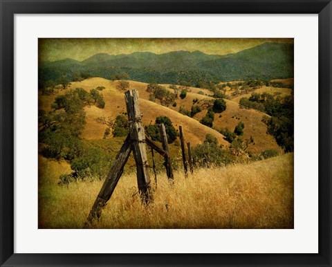 Framed Weathered Ranch Fence Print