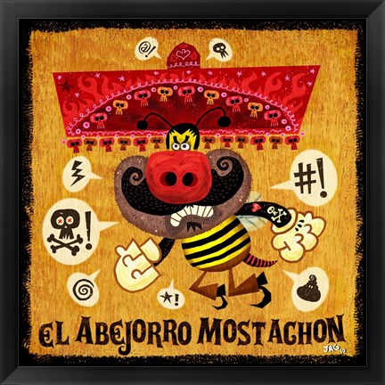 Framed Abejorro Mostachon Print