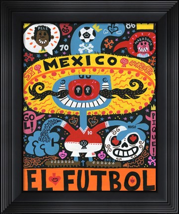 Framed La Mascota del Mundial Print