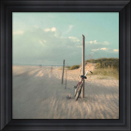 Framed Biking on Ocracoke Print