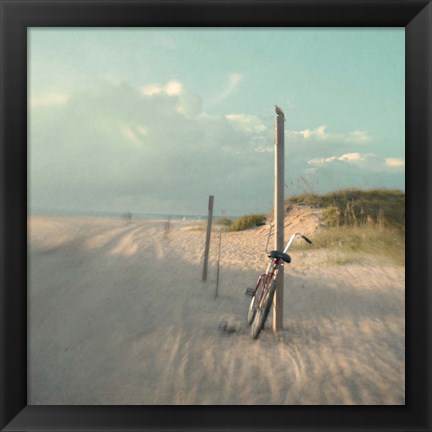 Framed Biking on Ocracoke Print