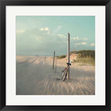 Framed Biking on Ocracoke Print