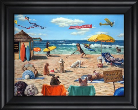 Framed Dog Beach Print