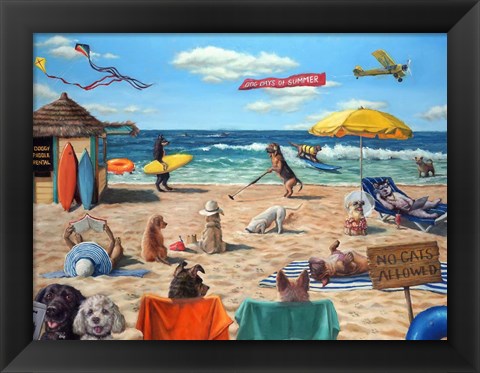 Framed Dog Beach Print