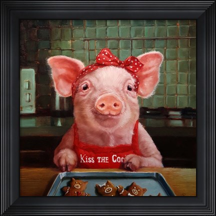 Framed Gingerbread Pigs Print