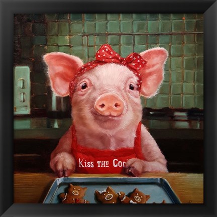 Framed Gingerbread Pigs Print