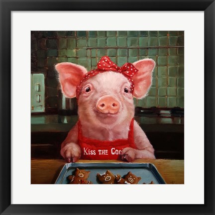 Framed Gingerbread Pigs Print