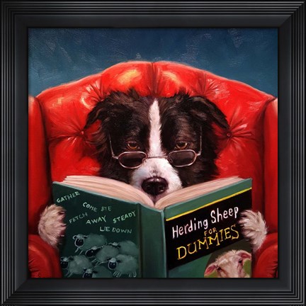 Framed Herding Sheep Print