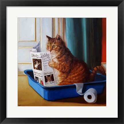 Framed Kitty Throne Print