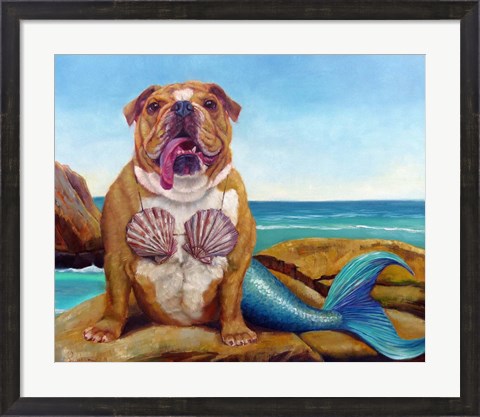 Framed Mermaid Dog Print