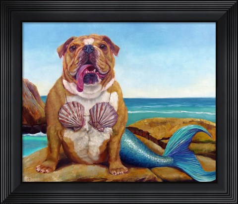 Framed Mermaid Dog Print