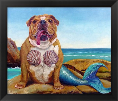 Framed Mermaid Dog Print