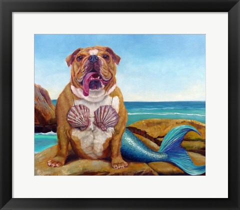 Framed Mermaid Dog Print