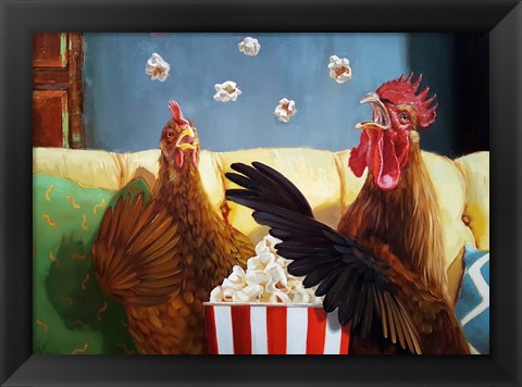 Framed Popcorn Chickens Print