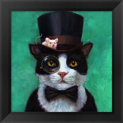 Framed Tuxedo Cat Print