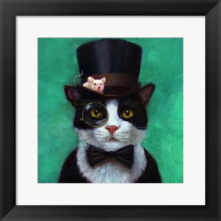 Framed Tuxedo Cat Print