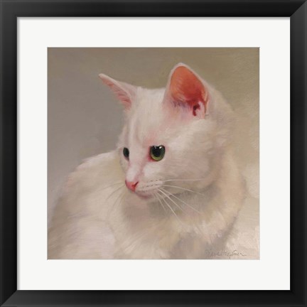 Framed White Kitten Print